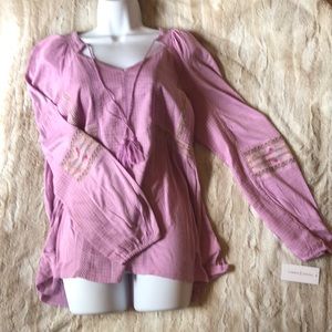 American Vintage light purple boho shirt sz L NWT